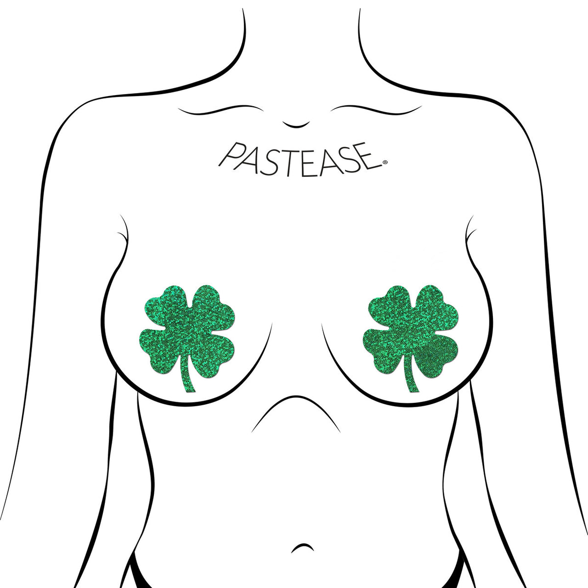 Four Leaf Clover Shamrock Green Pasties O/S