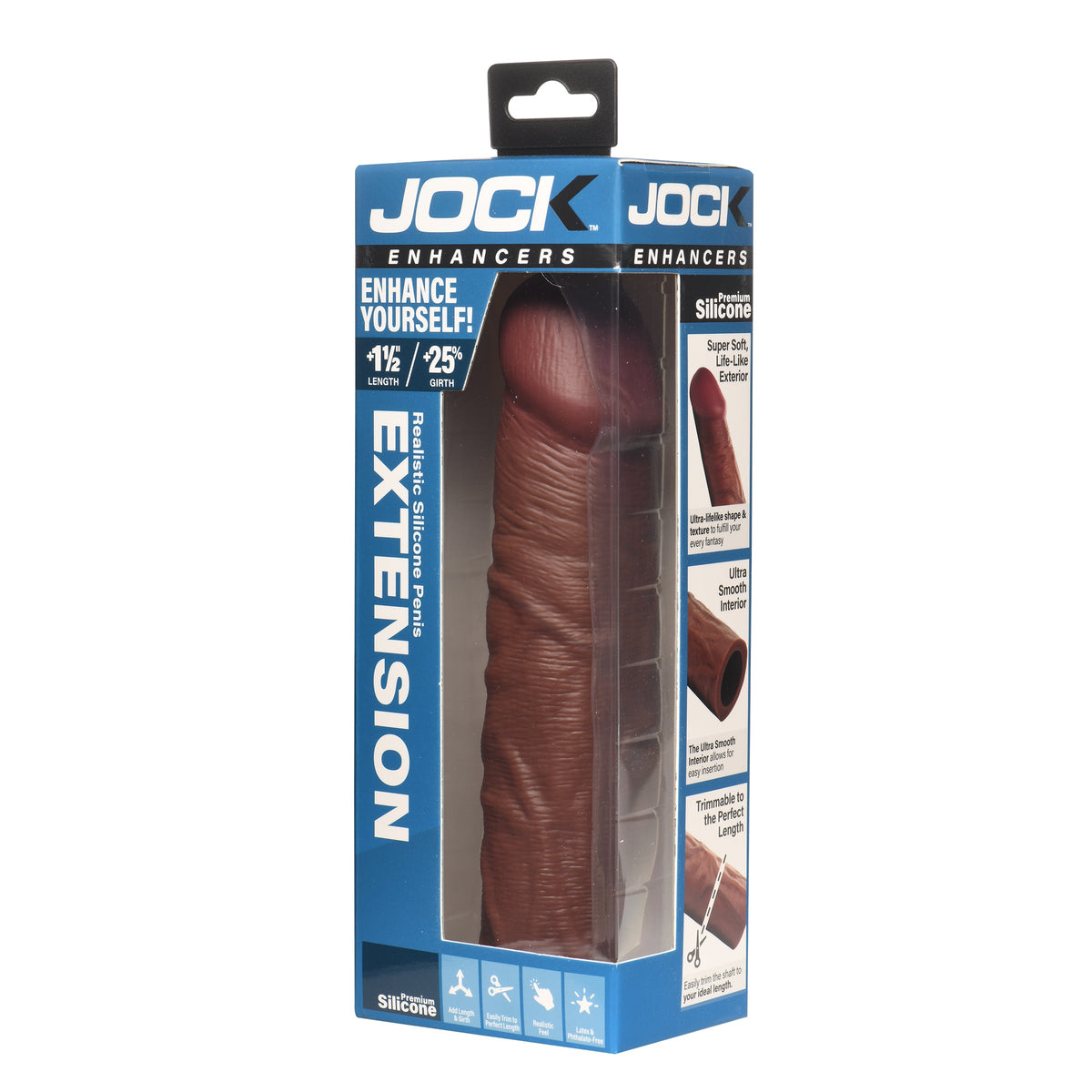 Enhancers 1.5" Silicone Penis Extension Sleeve - Dark