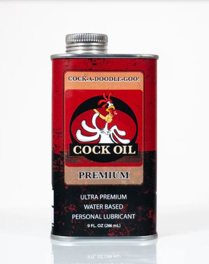 Cock Oil Water Based Lube 9 OZ Metal Can