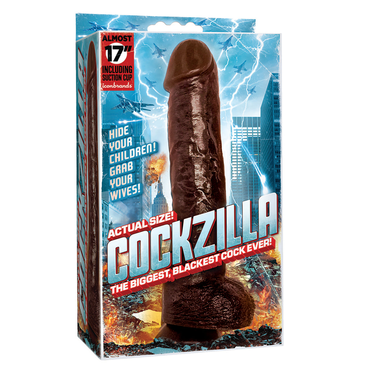 Cockzilla 16.5 inches Black Realistic Dildo