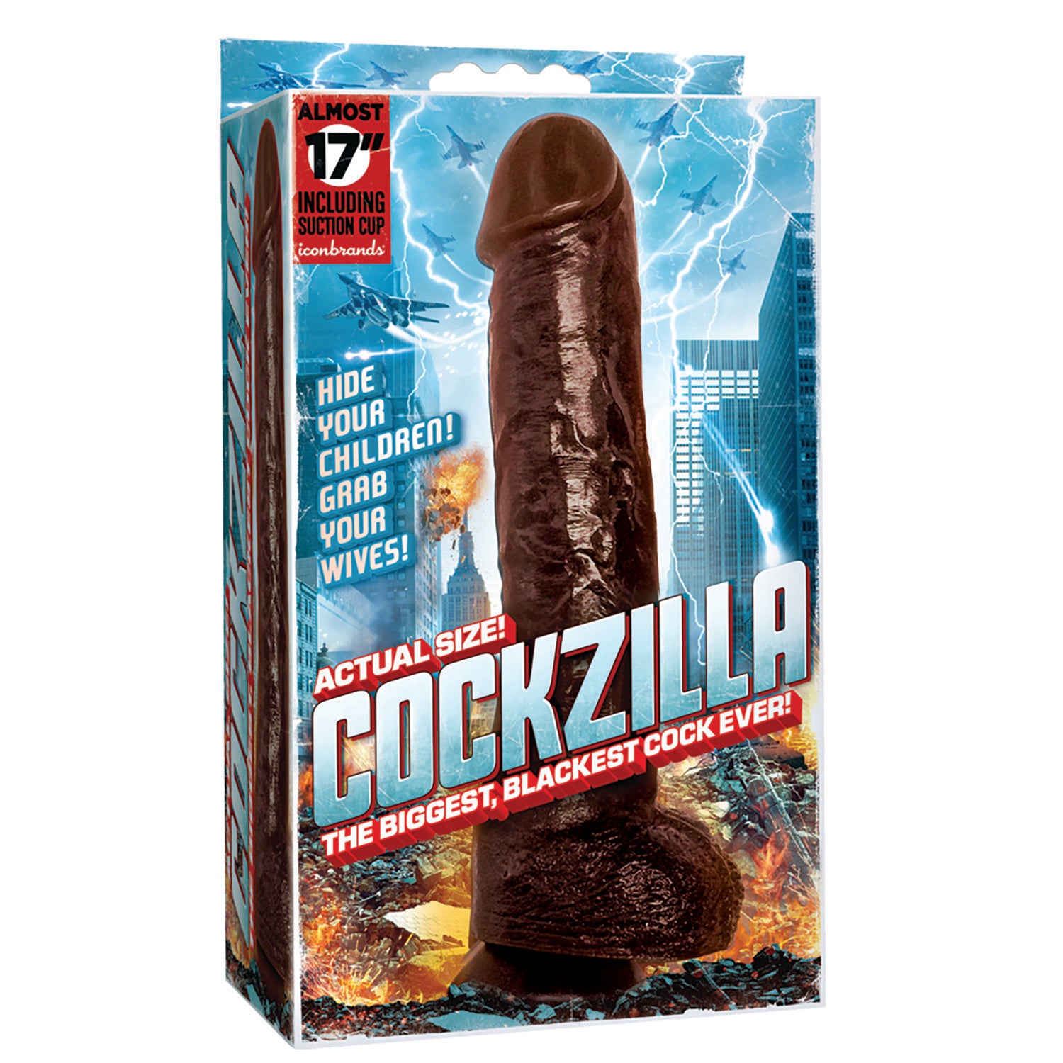 Cockzilla 16.5 inches Black Realistic Dildo