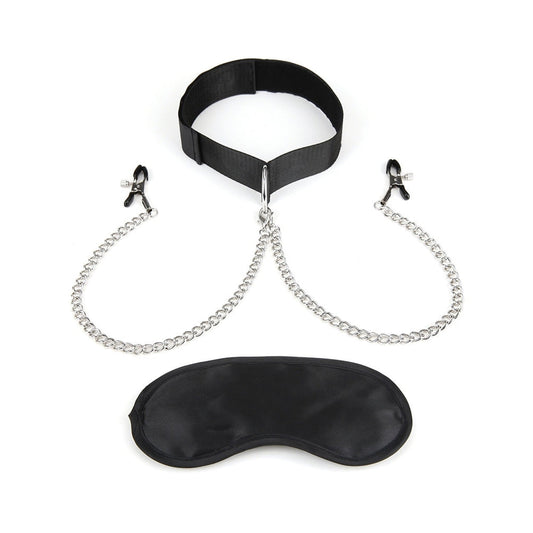 Lux Fetish Collar and Nipple Clips