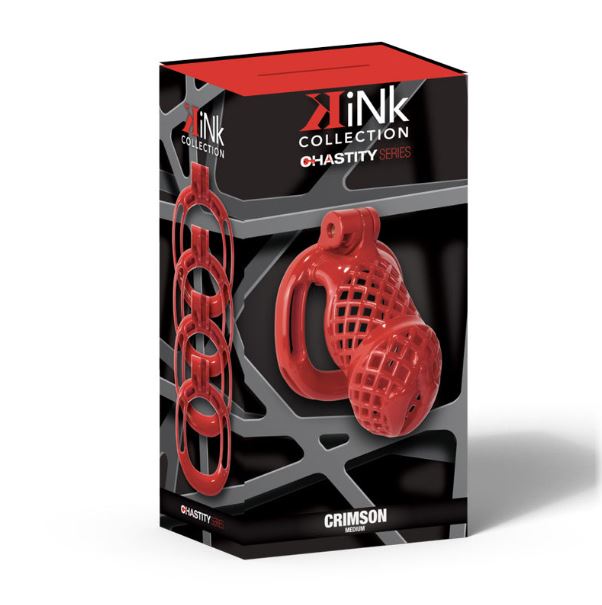 Kink Chastity Crimson Cock Cage M Red