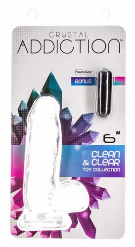Crystal Addiction Dong 6 inches Clear