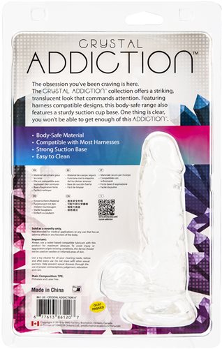 Crystal Addiction Dong 6 inches Clear