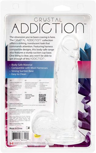 Crystal Addiction Dong 8 inches Clear