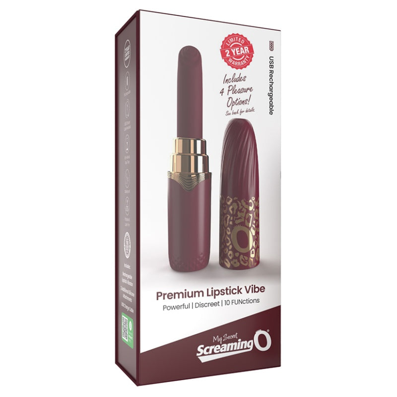 Screaming O My Secret Premium Rechargeable Vibrating Lipstick Merlot