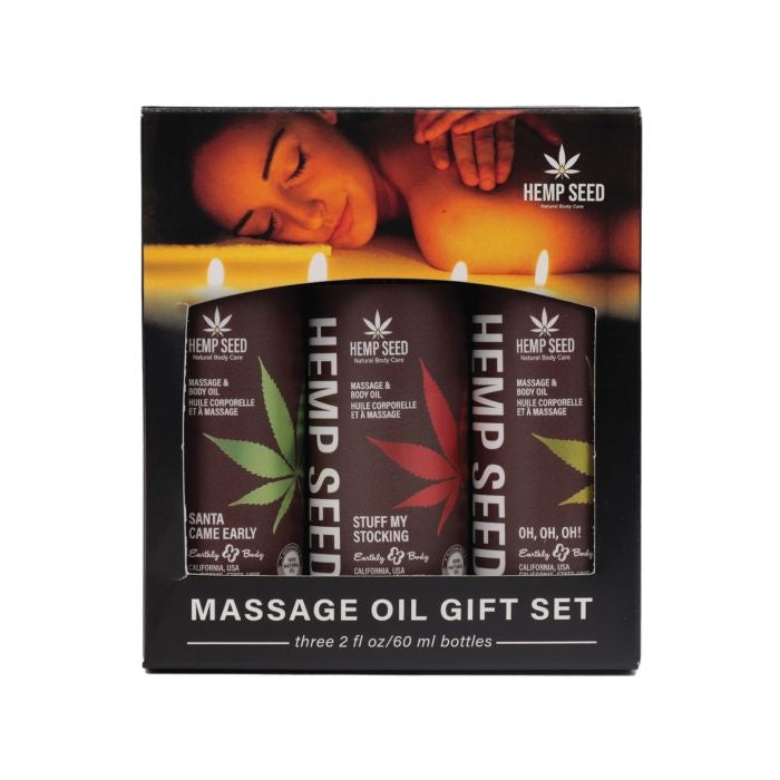 Earthly Body Hemp Seed Holiday 2024 Massage Trio Gift Set