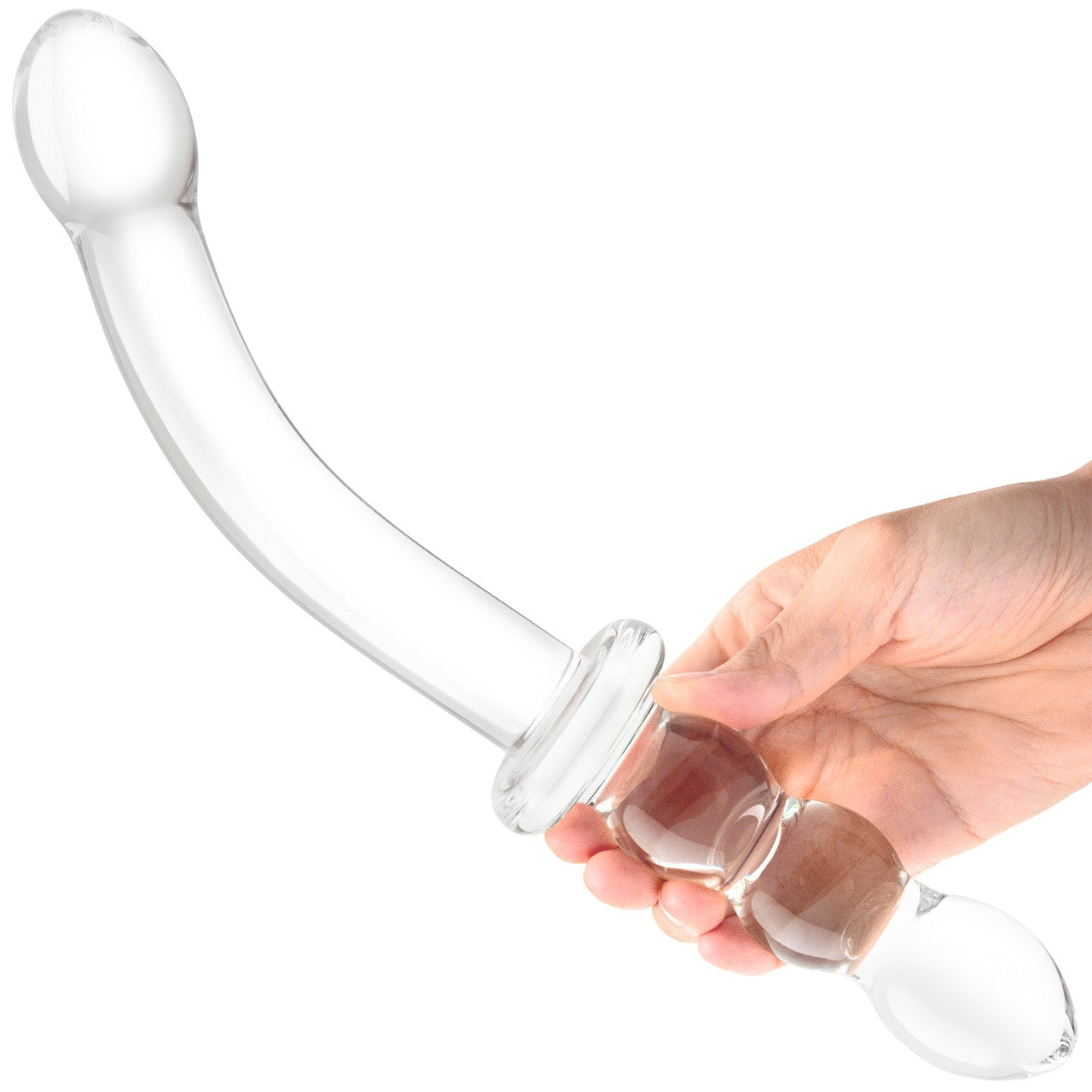 Girthy Rib Gspot Glass Dildo Handle