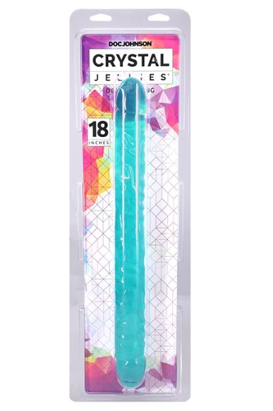 Crystal Jellies 12IN Jr Double Dong Teal
