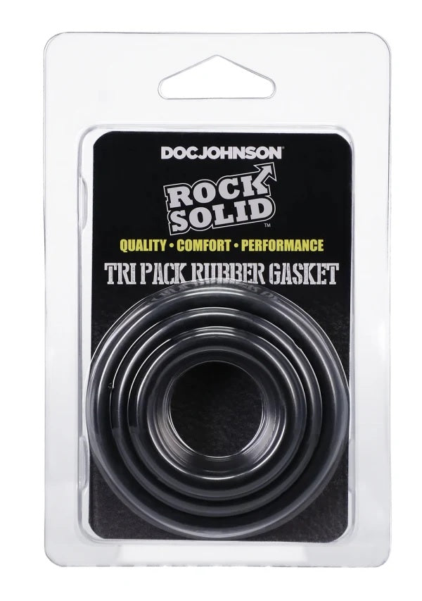 Rock Solid Tri-pack Rubber Gasket (1.25in, 1.5in, 2in) Black