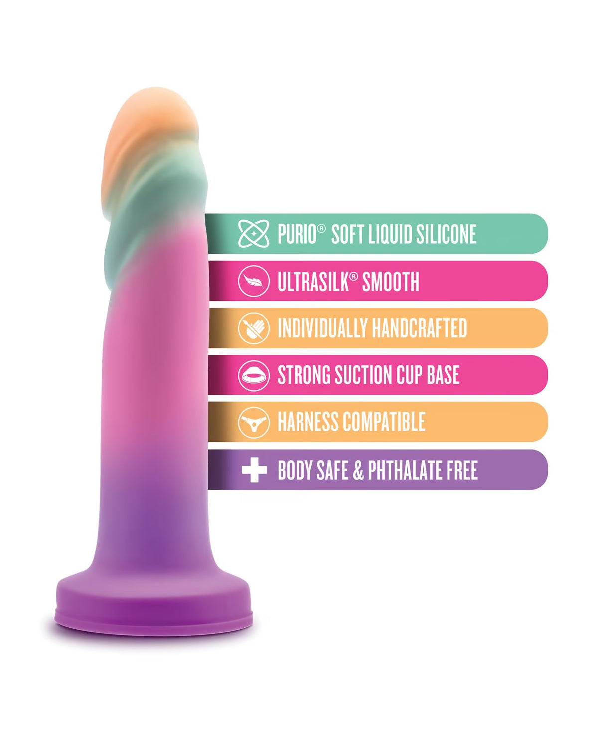 Avant Sunrise Gaze 7.5 In. Dildo Sherbet