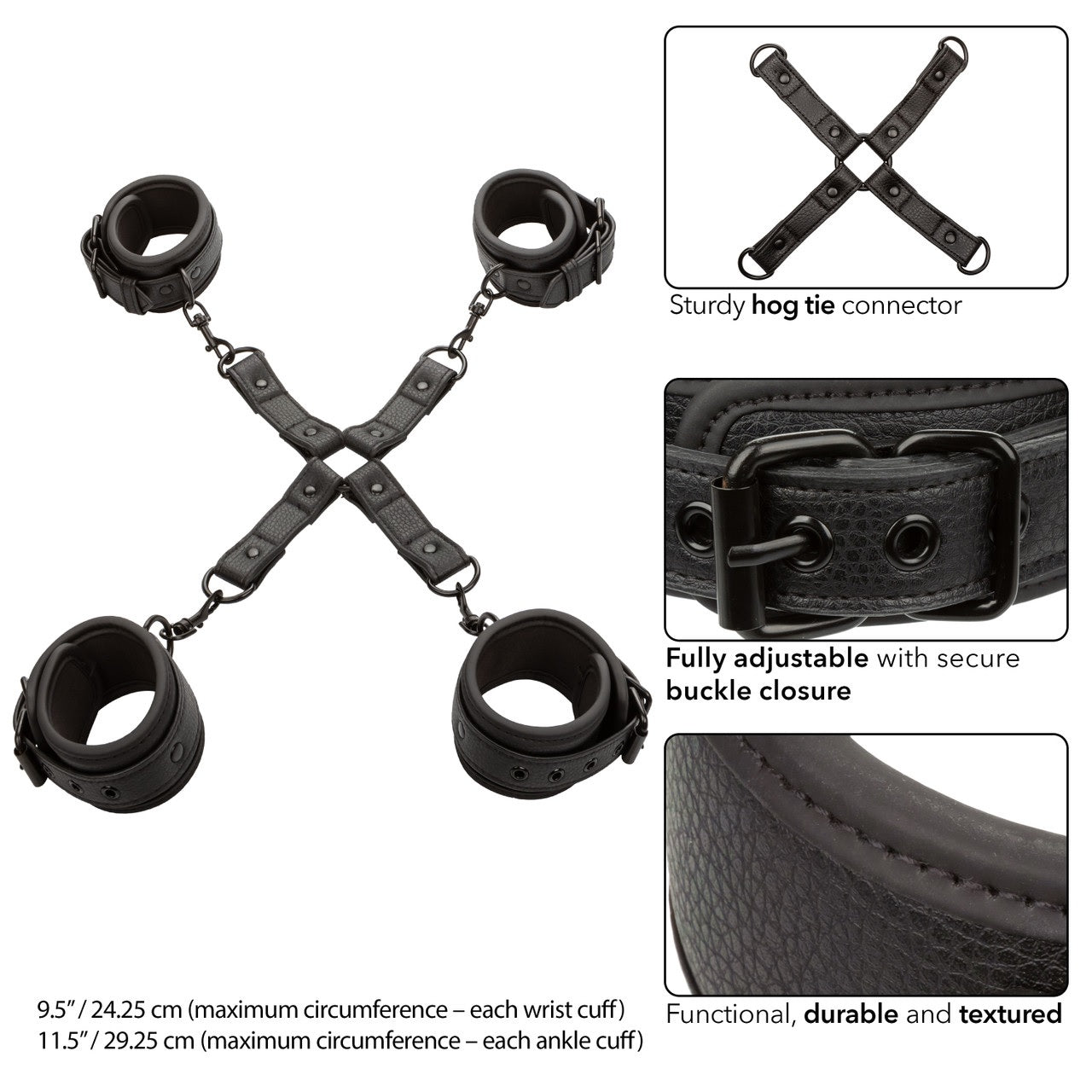 Nocturnal Collection Adjustable Hog Tie - Black