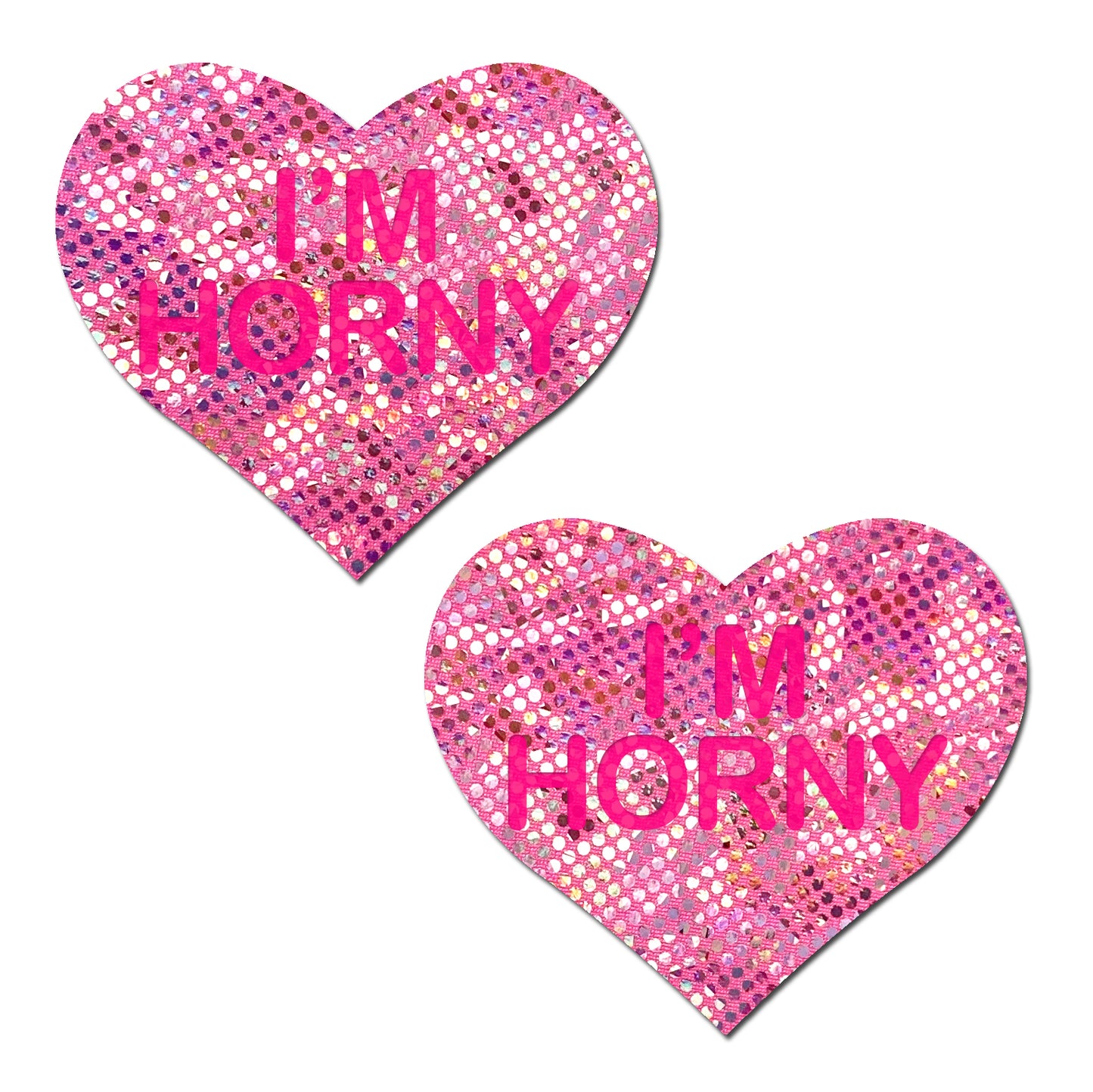 Pastease I'm Horny Heart Pasties Pink Red O/S