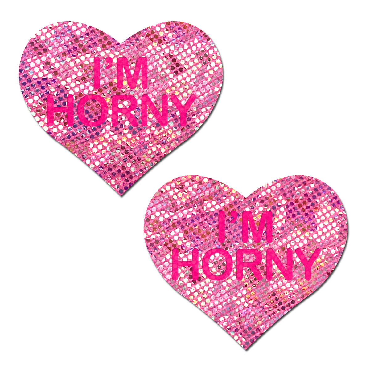 Pastease I'm Horny Heart Pasties Pink Red O/S