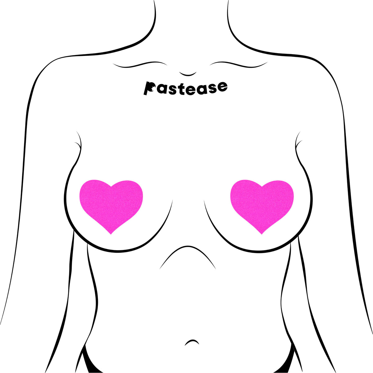 Heart Neon Pink Pasties O/S