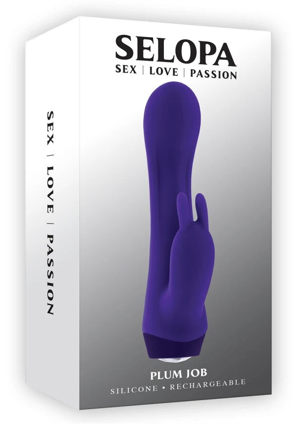 Selopa Plum Job Rechargeable Vibrating Dual Stimulator Vibrator Silicone Purple
