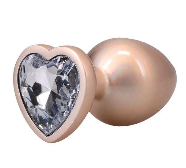 Booty Bling Heart Diamond Jew/ Metal Plug M/gold