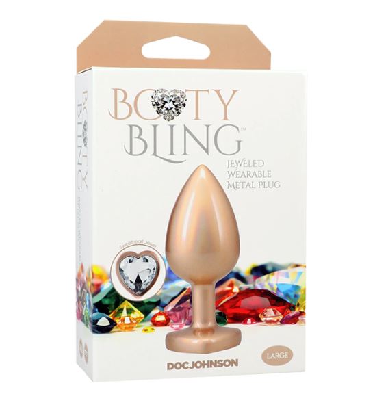 Booty Bling Heart Diamond Jew/ Metal Plug M/gold