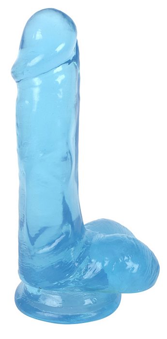 6 Inch Slim Stick with Balls Berry Ice Dildo