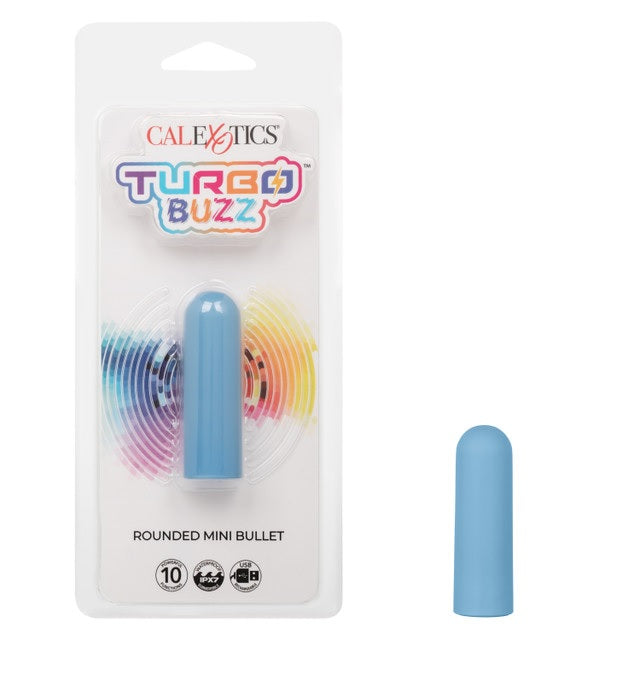 Turbo Buzz Rounded Mini Bullet Stimulator - Blue