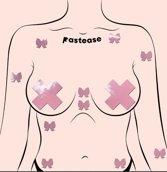 Mini Body Pasties 10PK Faux Pleather Pink