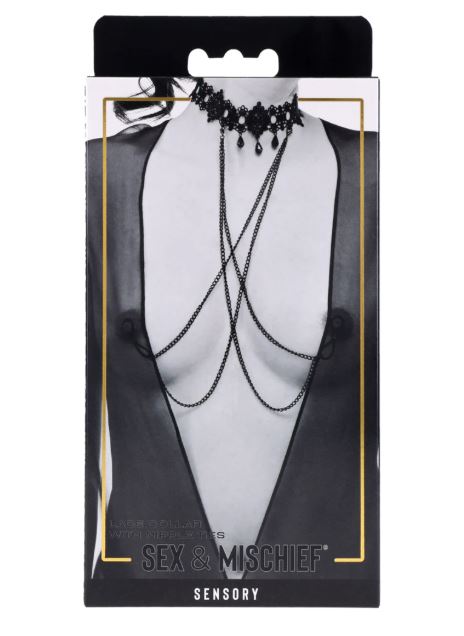 Lace Collar W/ Nipple Ties