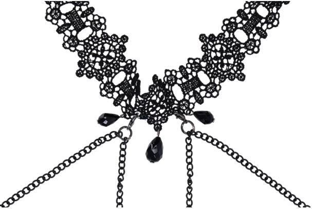 Lace Collar W/ Nipple Ties