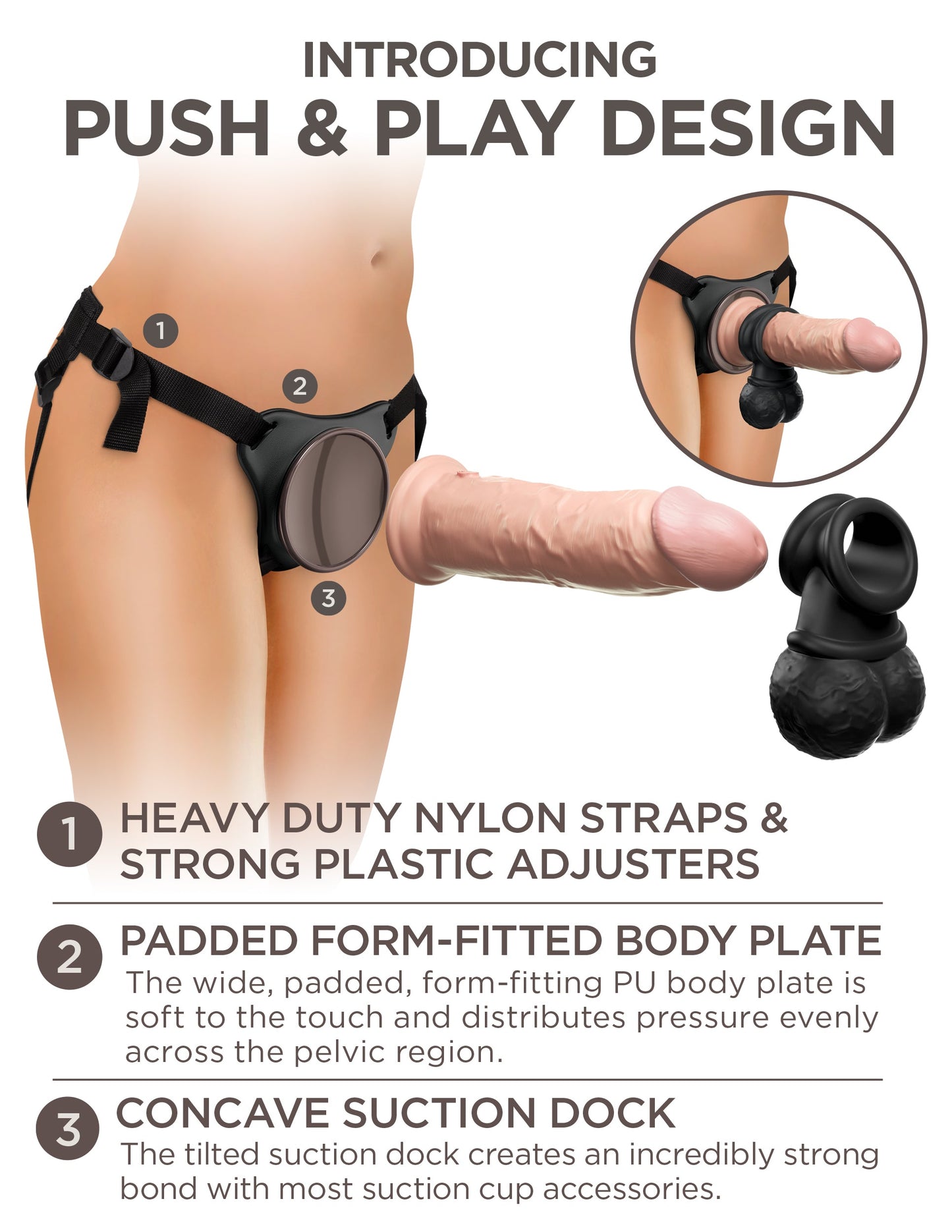 King Cock Elite Ultimate Vibrating Silicone Body Dock Kit