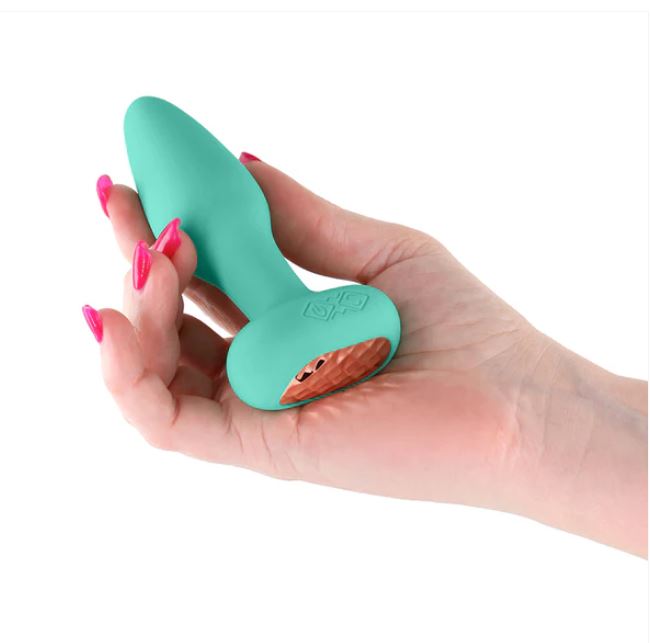 Techno Prism App-controlled Vibrating And Rotating Plug Teal