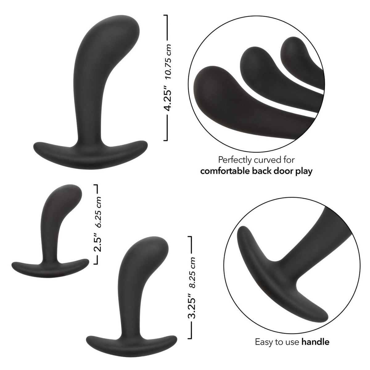 Silicone Anal Training Prostate Kit - Black