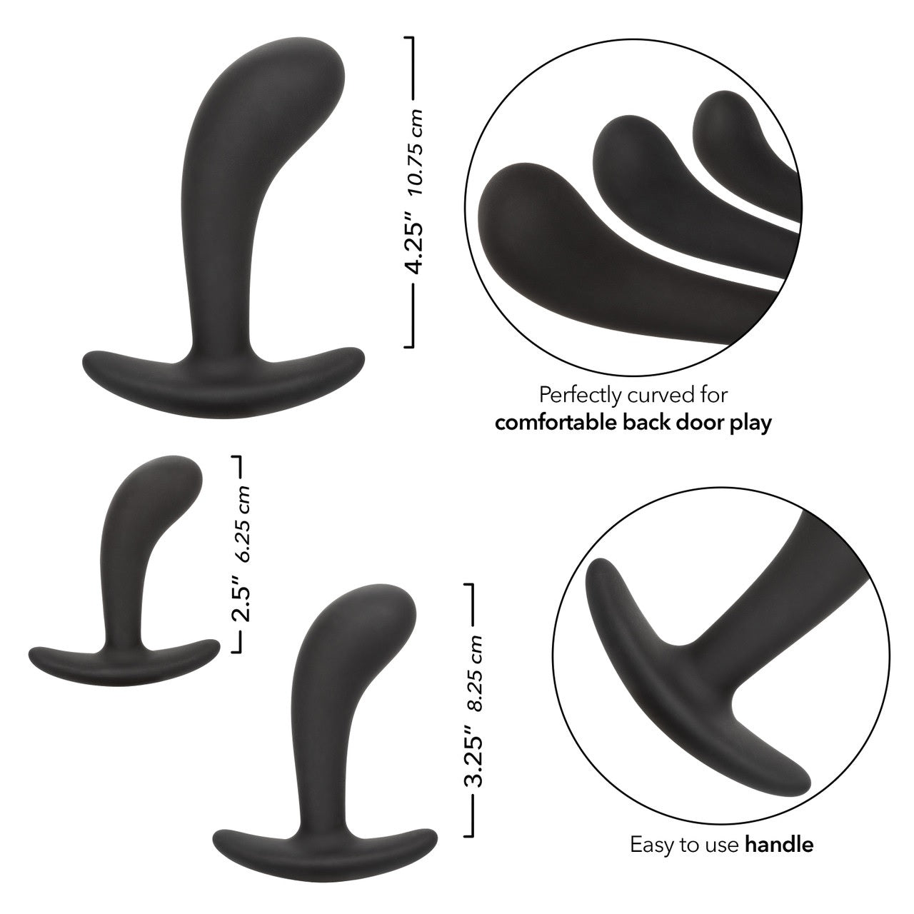 Silicone Anal Training Prostate Kit - Black