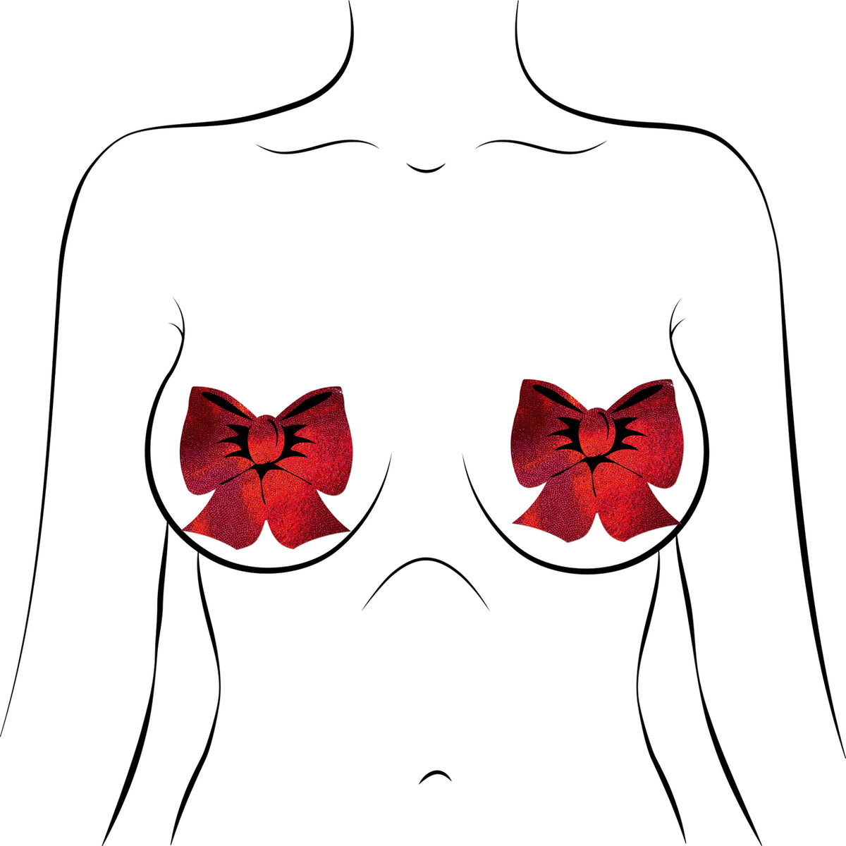 Pastease Hologram Bows Red Pasties