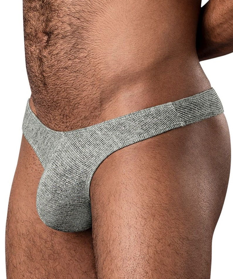 Ribbed & Ready Thong Grey L/xl