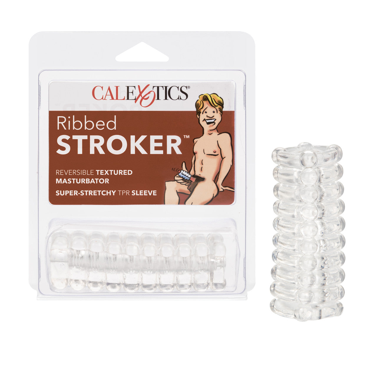 Ribbed Reversible Masturbation Stroker Clear