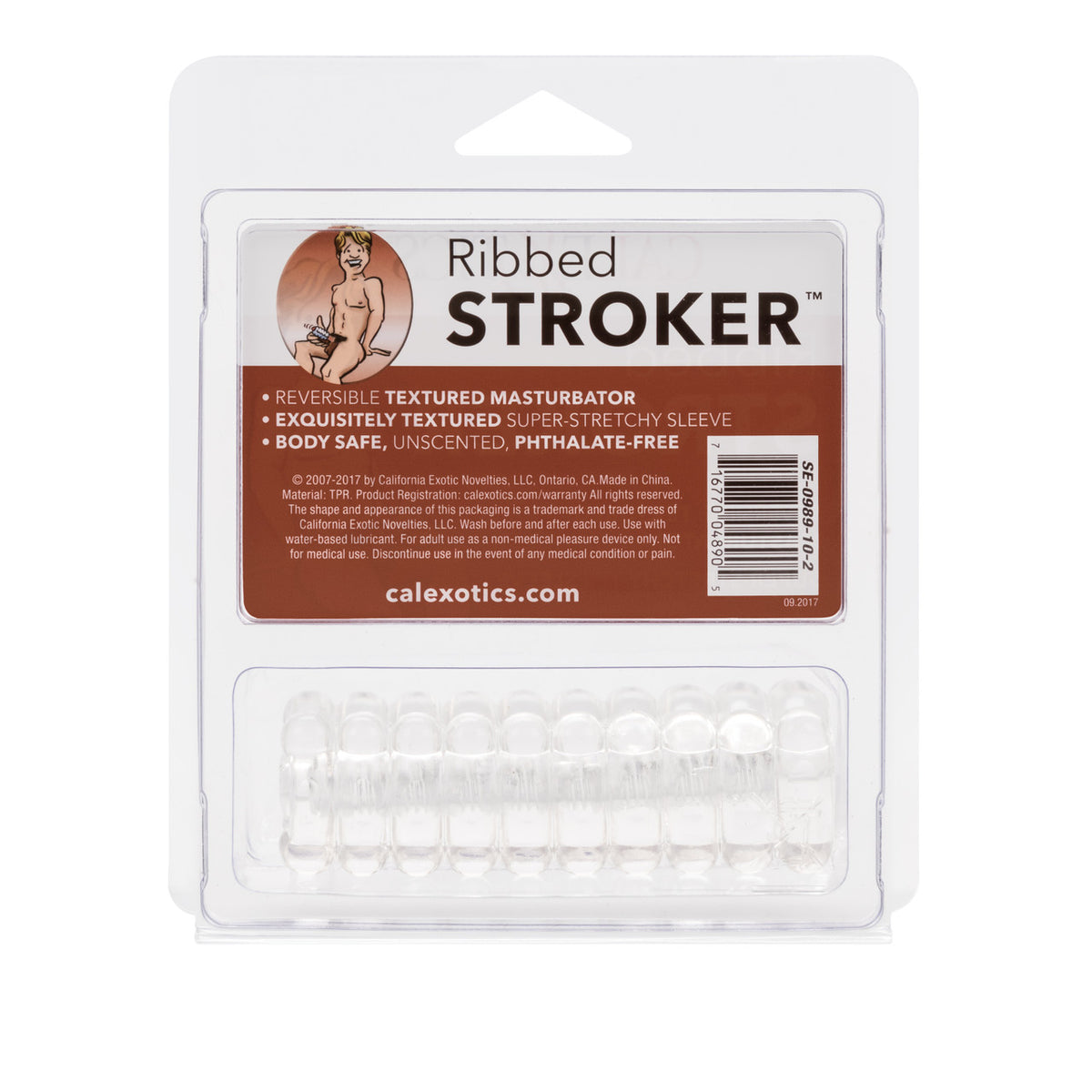 Ribbed Reversible Masturbation Stroker Clear