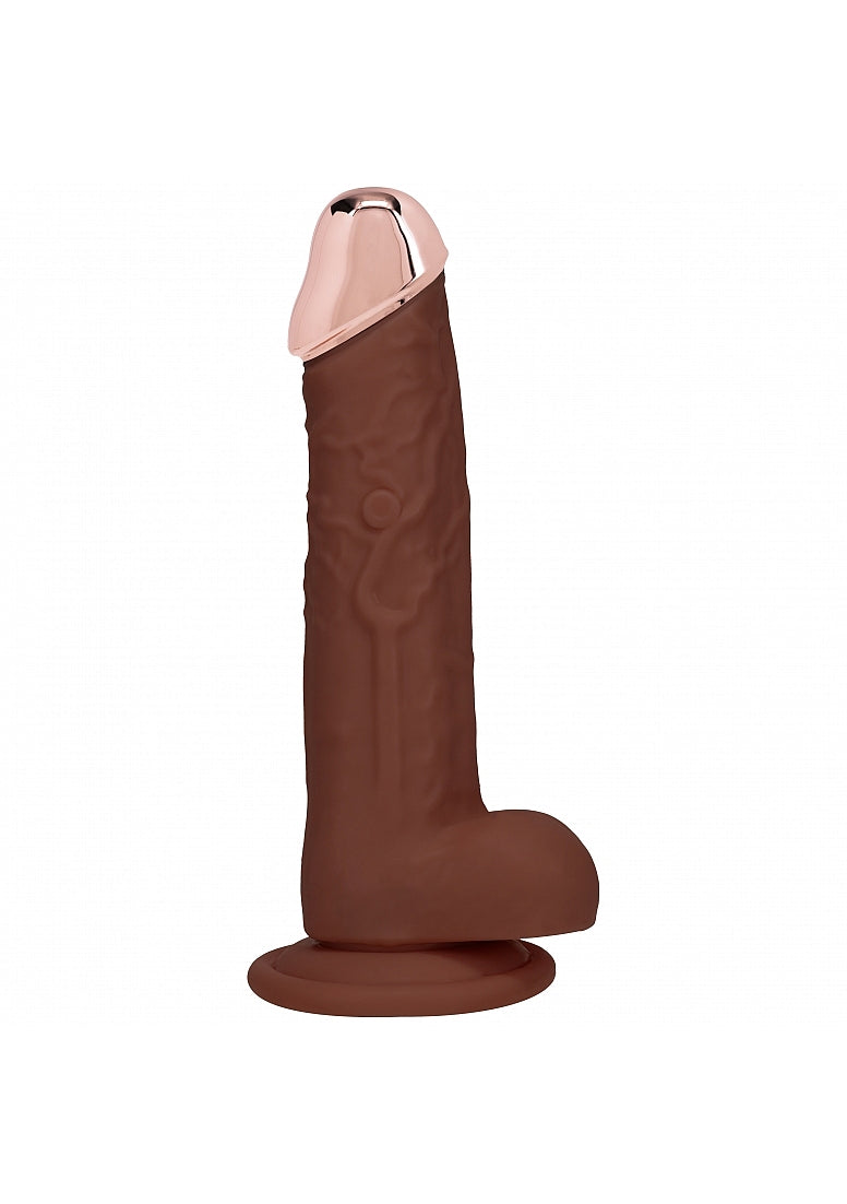 Realrock Wireless Rechargeable Metalhead Regular Straight 7IN W/balls Brown