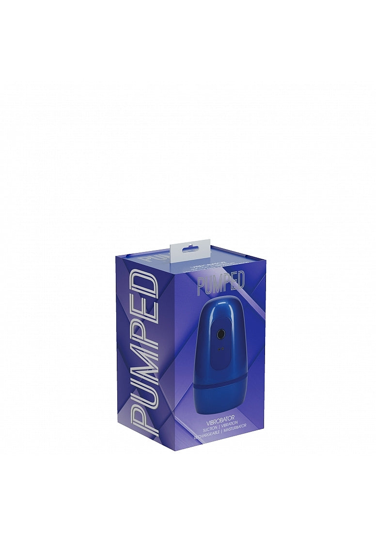 PUMPED Vibrobator Masturbator Negative Pressure Suction Vibration Metallic Blue