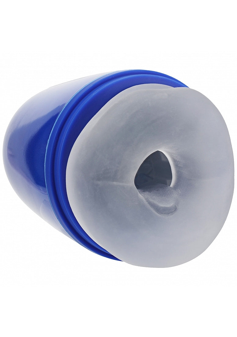 PUMPED Vibrobator Masturbator Negative Pressure Suction Vibration Metallic Blue
