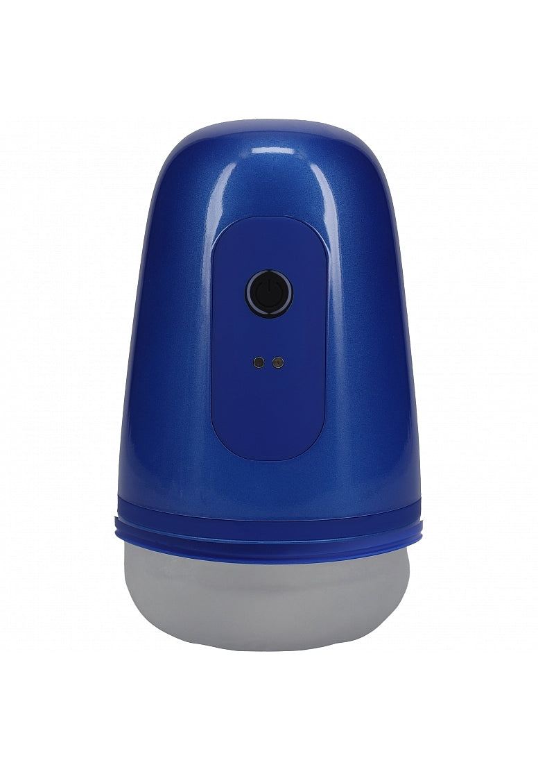 PUMPED Vibrobator Masturbator Negative Pressure Suction Vibration Metallic Blue