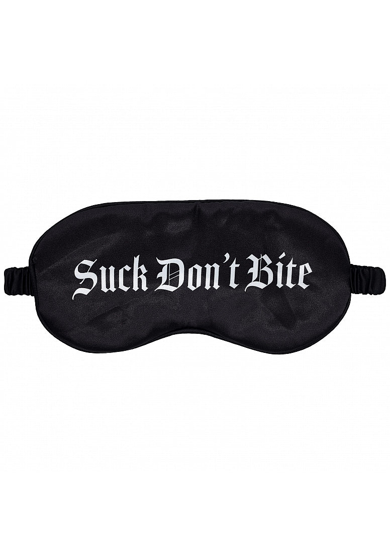 Ouch Suck Don't Bite Printed Mask Satin Black