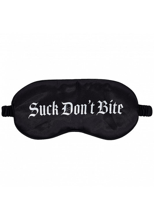 Ouch Suck Don't Bite Printed Mask Satin Black