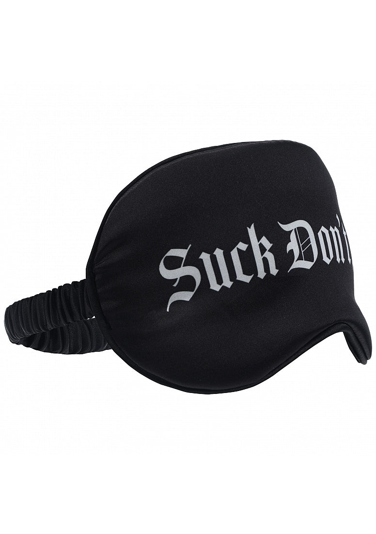 Ouch Suck Don't Bite Printed Mask Satin Black