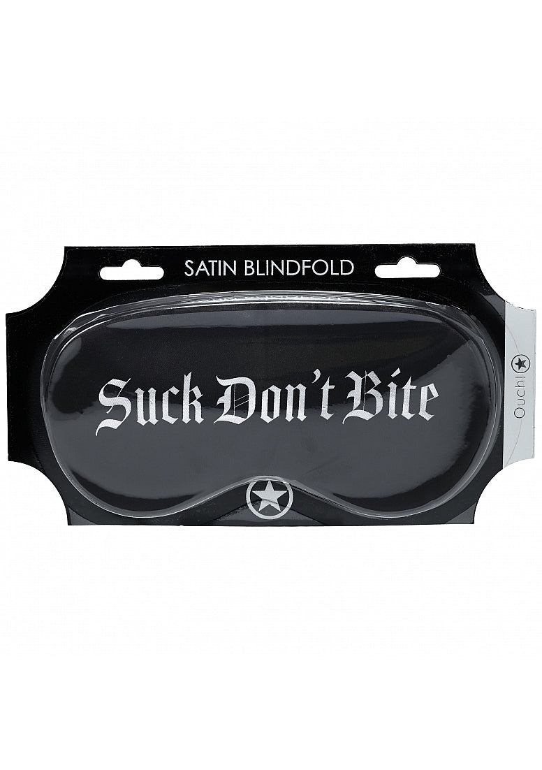 Ouch Suck Don't Bite Printed Mask Satin Black