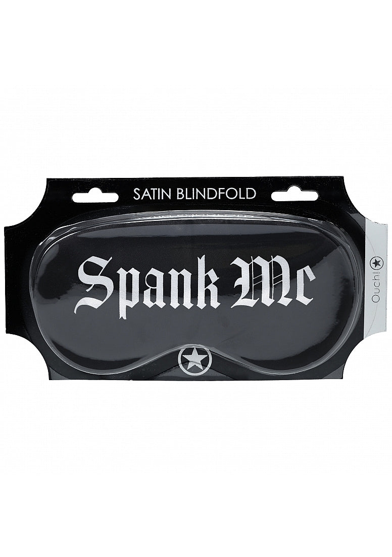 Ouch Spank Me Printed Mask Satin Black
