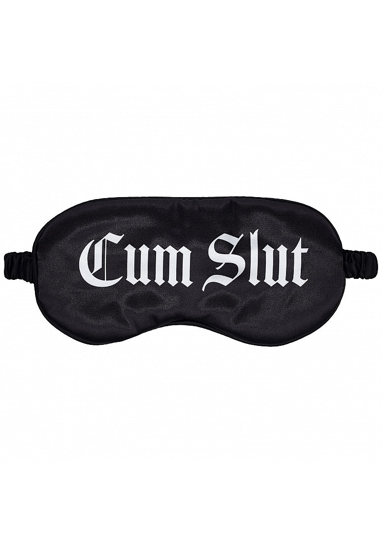 Ouch Cum Slut Printed Mask Satin Black