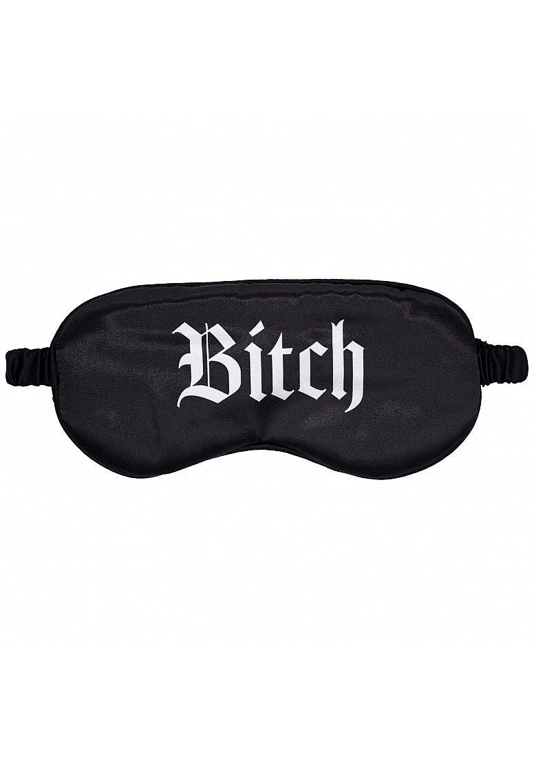 Ouch Bitch Printed Mask Satin Black