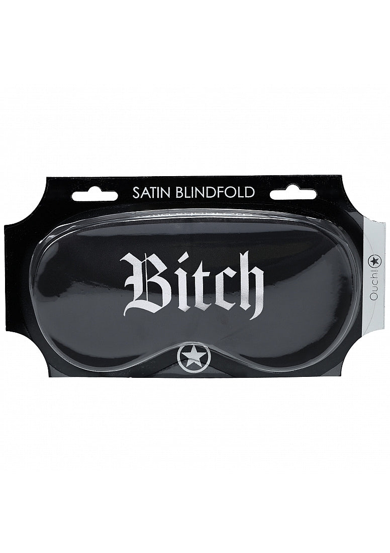 Ouch Bitch Printed Mask Satin Black
