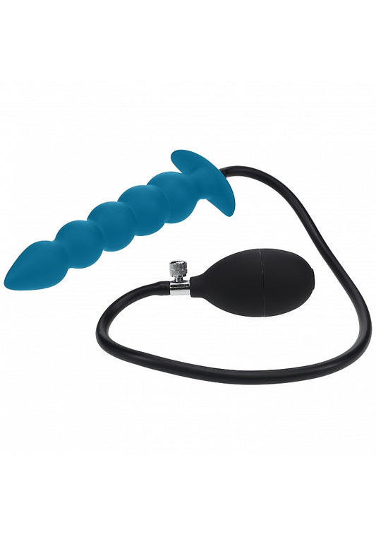 Levelz Beaded Inflatable Silicone Anal Plug Teal