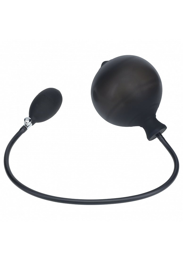 Levelz Ribbed Inflatable Silicone Anal Plug Black